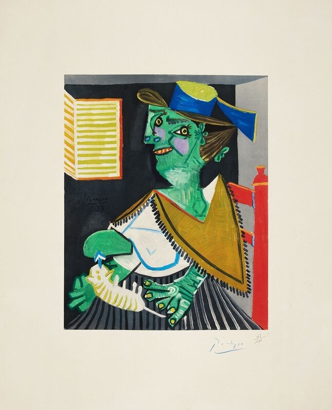 After Pablo Picasso Femme Vert Au Chat 1955 58 Artsy After Pablo Picasso Femme Vert Au Chat 1955 58 Artsy