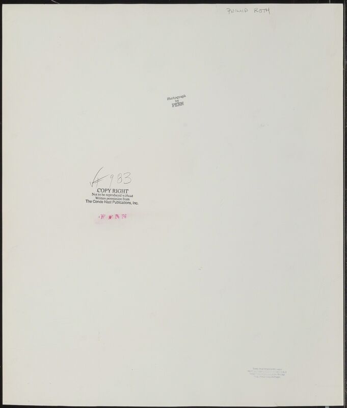 Irving Penn | Philip Roth, Vanity Fair (1983) | Artsy