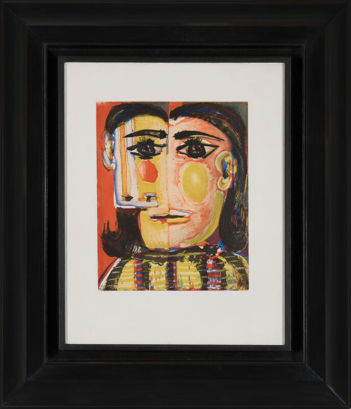 Picasso Tete d'une femme lisant QUADRO 50x70 cm  arte testa donna autori famosi 