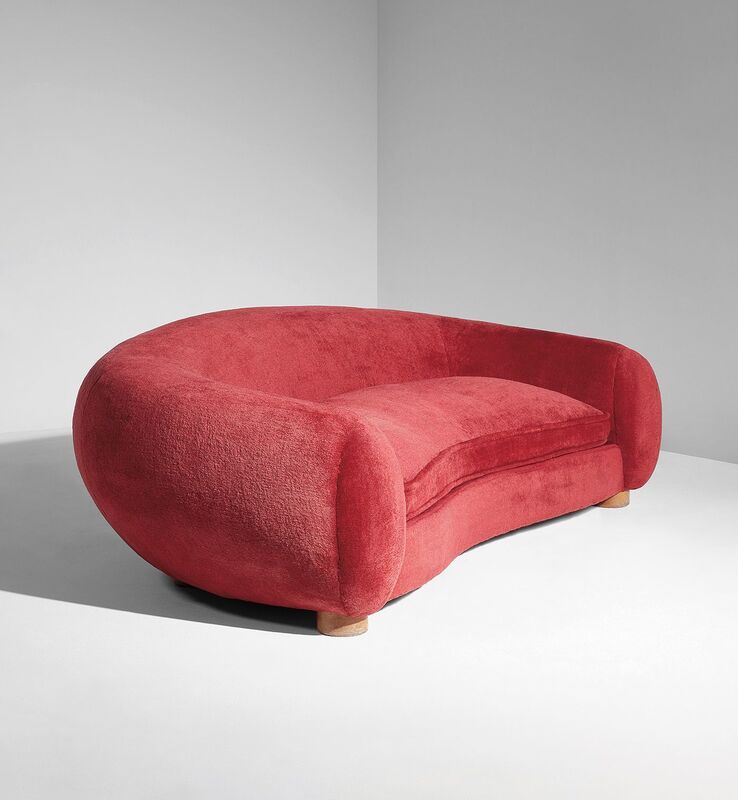 Jean Royere Ours Polaire Sofa Red 1950 Artsy Jean Royere Ours Polaire Sofa Red 1950 Artsy