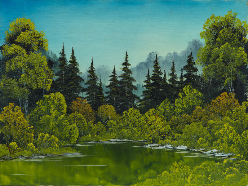 Bob Ross  Bob Ross Meadow Lake Signed Original Painting Contemporary Art  (12)  Artsy