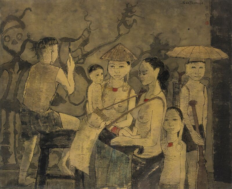 Cheong Soo Pieng Sarawak Life 1964 Artsy