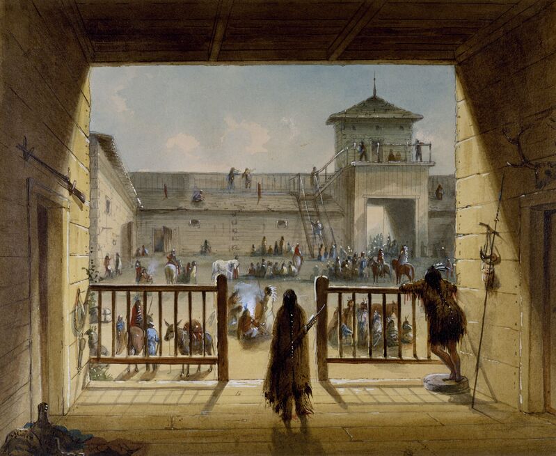 Alfred Jacob Miller Interior Of Fort Laramie 1858 1860 Artsy Alfred Jacob Miller Interior Of Fort Laramie 1858 1860 Artsy