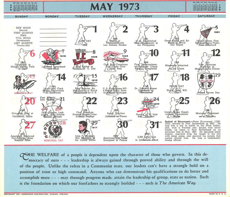 Antoni Miralda Calendar 1973 May/August (1973) Available for Sale