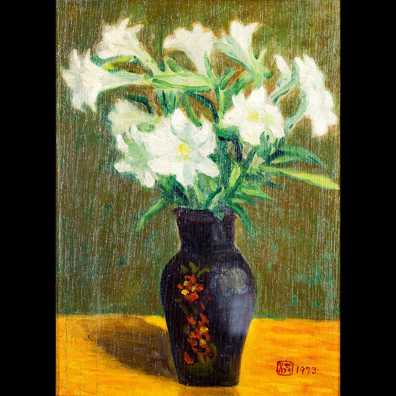 Hung Rui Lin 洪瑞麟 Lily 百合花洪瑞麟 1973 Available For Sale Artsy Hung Rui Lin 洪瑞麟 Lily 百合花洪瑞麟 1973 Available For Sale Artsy