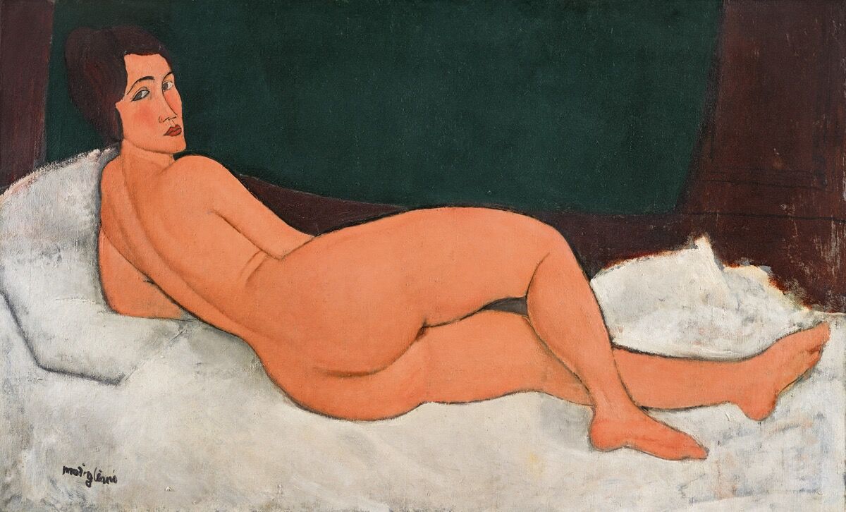 Amedeo Modigliani, Nu couché (sur le côté gauche), 1917. Courtesy of Sotheby’s. 