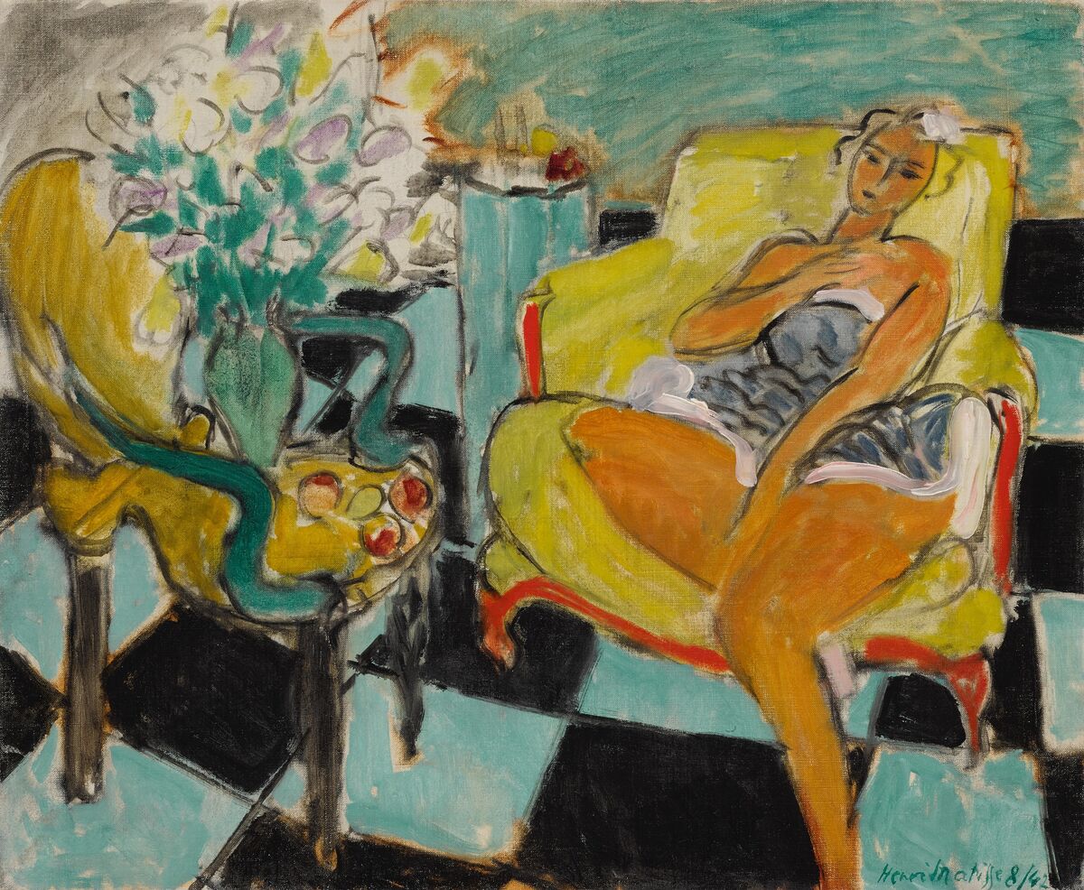 Henri Matisse's Danseuse assise dans un fauteuil (1942). Est. £8 million–12 million ($10.1 million–15.2 million). Courtesy Sotheby's.