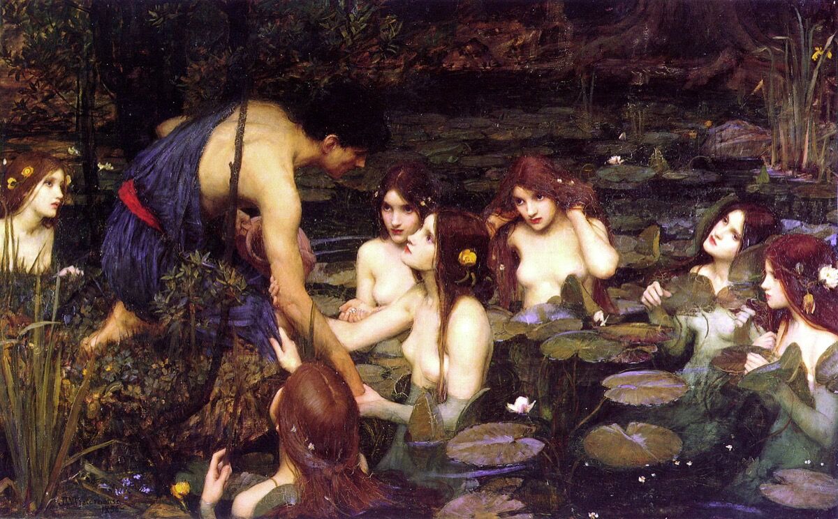John William Waterhouse, Hylas y las ninfas, 1896. Imagen a través de Wikimedia Commons.