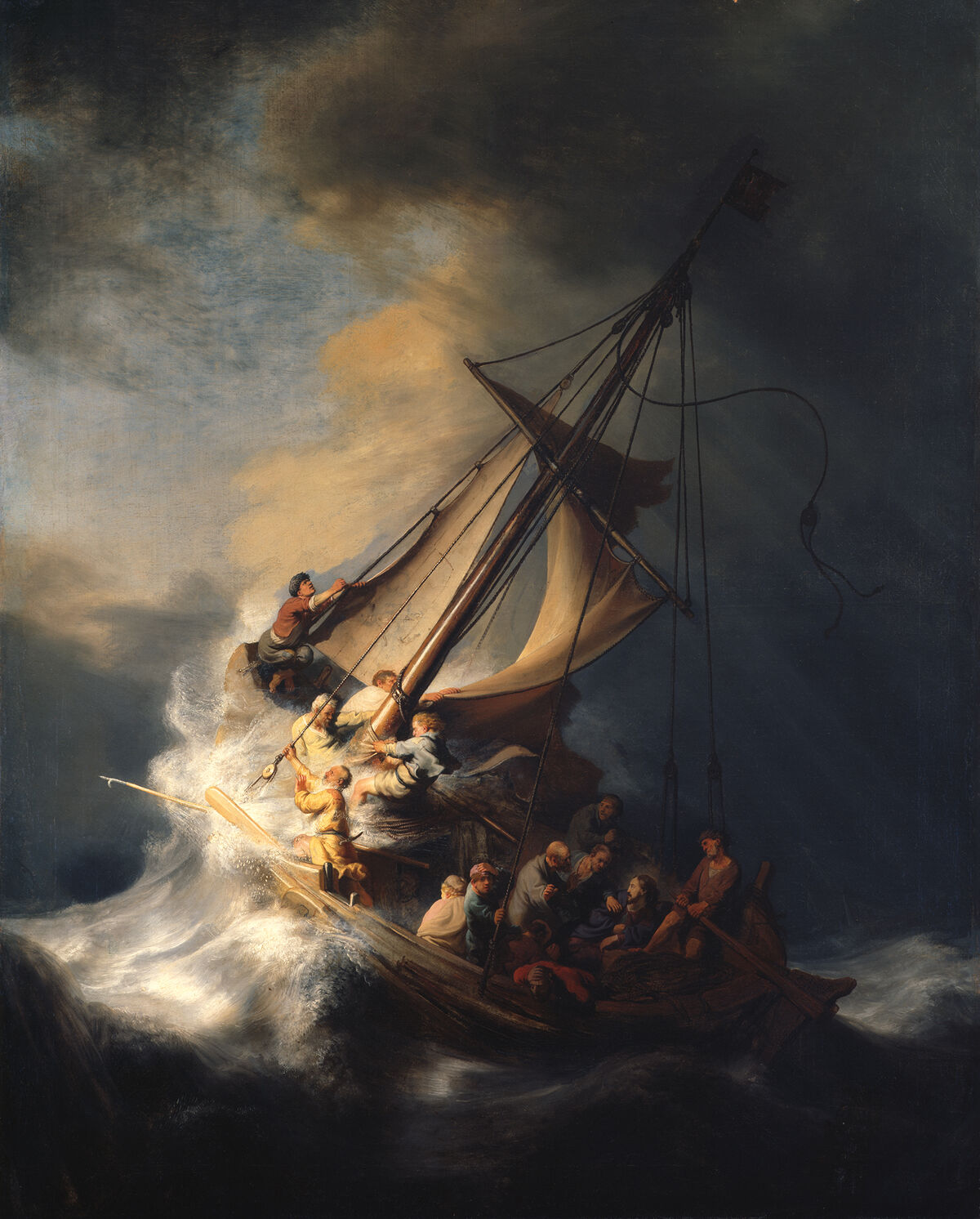 Rembrandt van Rijn, Christ in the Storm on the Sea of Galilee, 1633. Photo via the Isabella Stewart Gardner Museum.