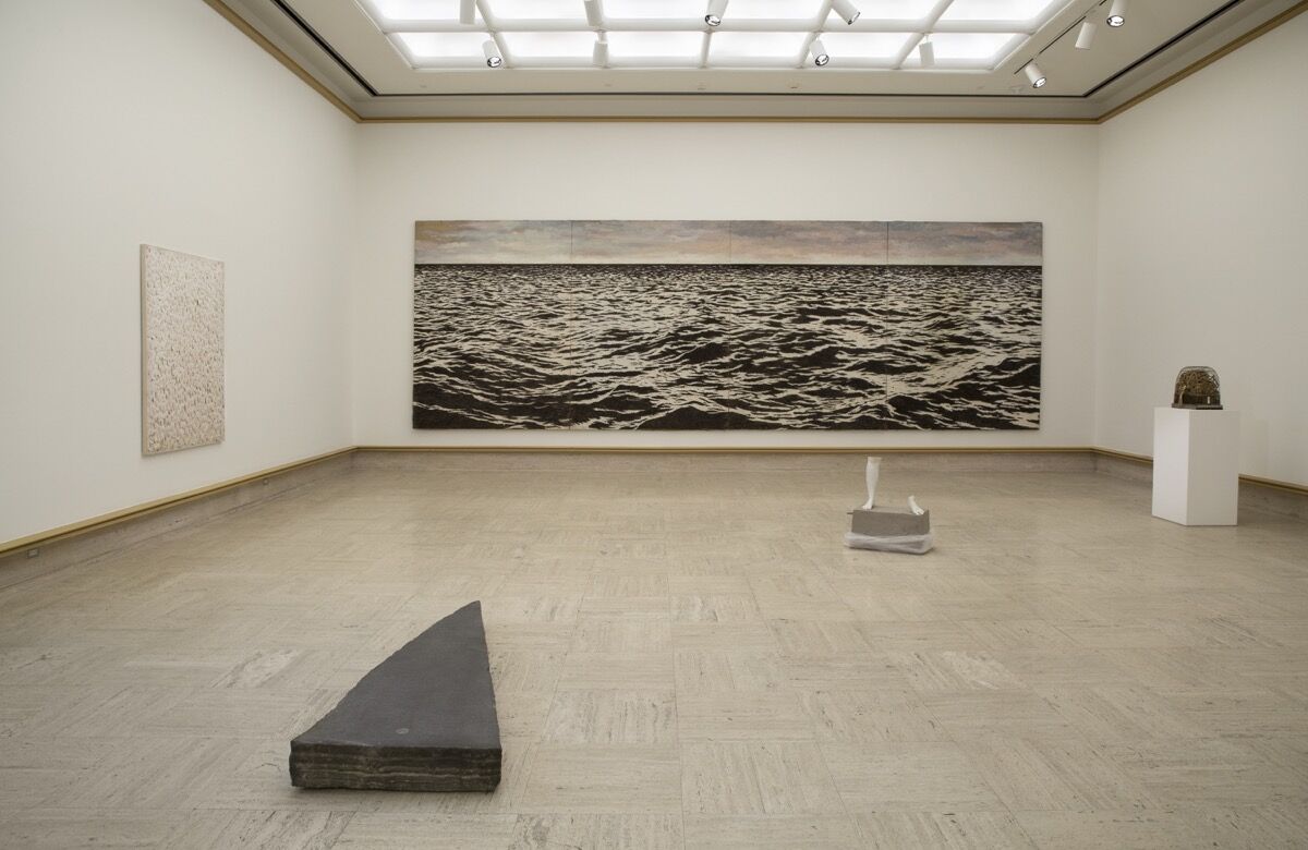 Installation view of "Landlord Colors: On Art, Economy, and Materiality," at the Cranbrook Art Museum, 2019. Phot by PD Rearick. Courtesy of the Cranbrook Art Museum.