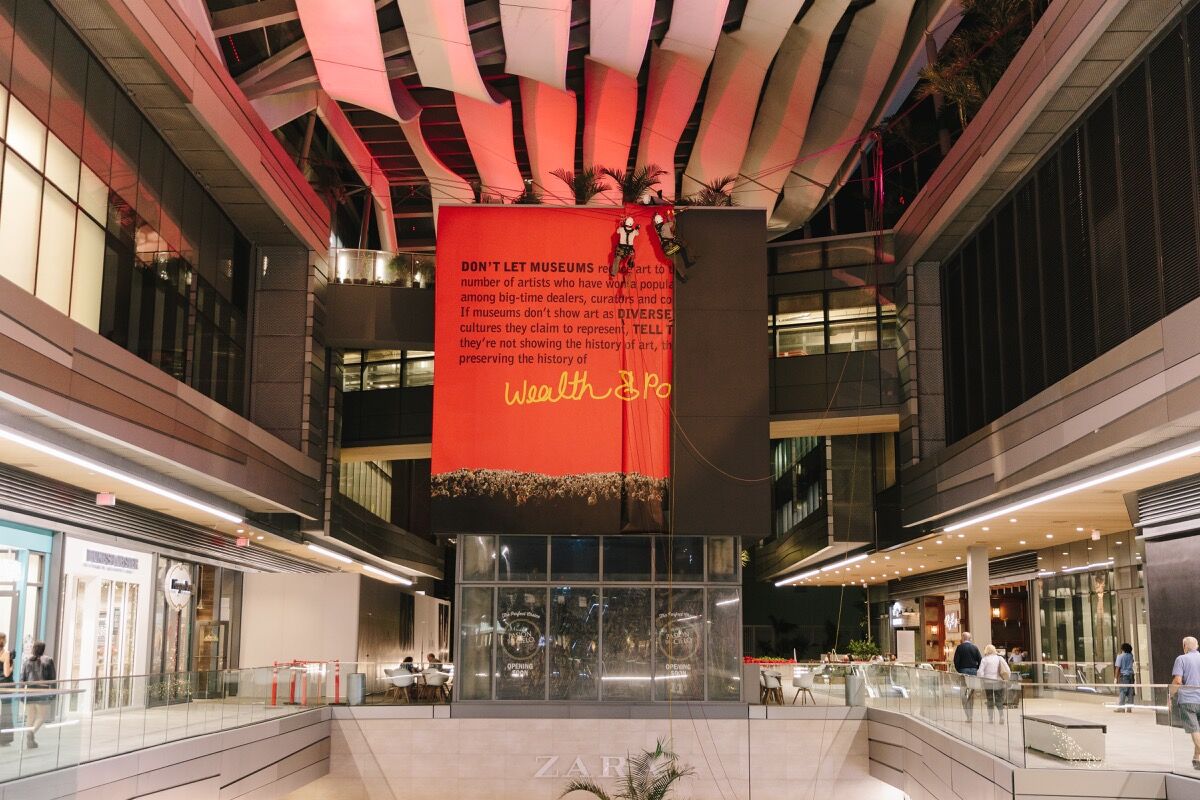 Installation view of the Guerrilla Girls at Fair. Photo by Diana Larrea. Courtesy of Fair.