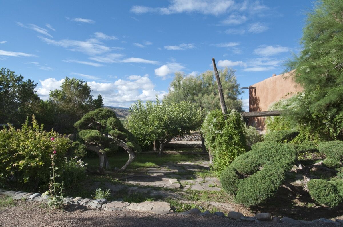 AbiquiuÌ House Gardens Outside of Kitchen, 2010. Photo by Paul Hester and Lisa Hardaway. © Georgia OâKeeffe Museum.