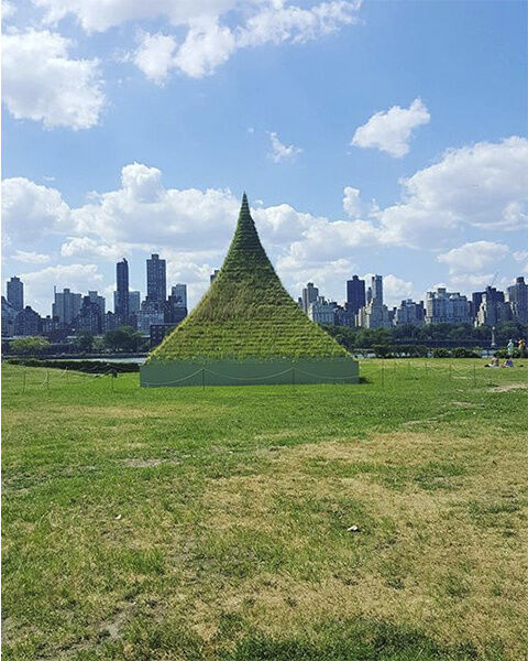 Agnes Denes' Living Pyramid (2015). Image courtesy  @exp.nyc, via Instagram.