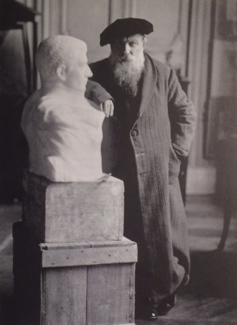 Auguste Rodin with his sculpture of Napoleon Bonaparte. Courtesy of the Hartley Dodge Foundation/Musée Rodin.