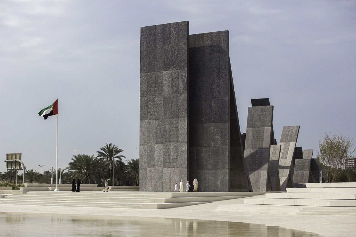 Artwork by Idris Khan at the Wahat Al Karama memorial park in Abu Dhabi. Courtesy of UAP.