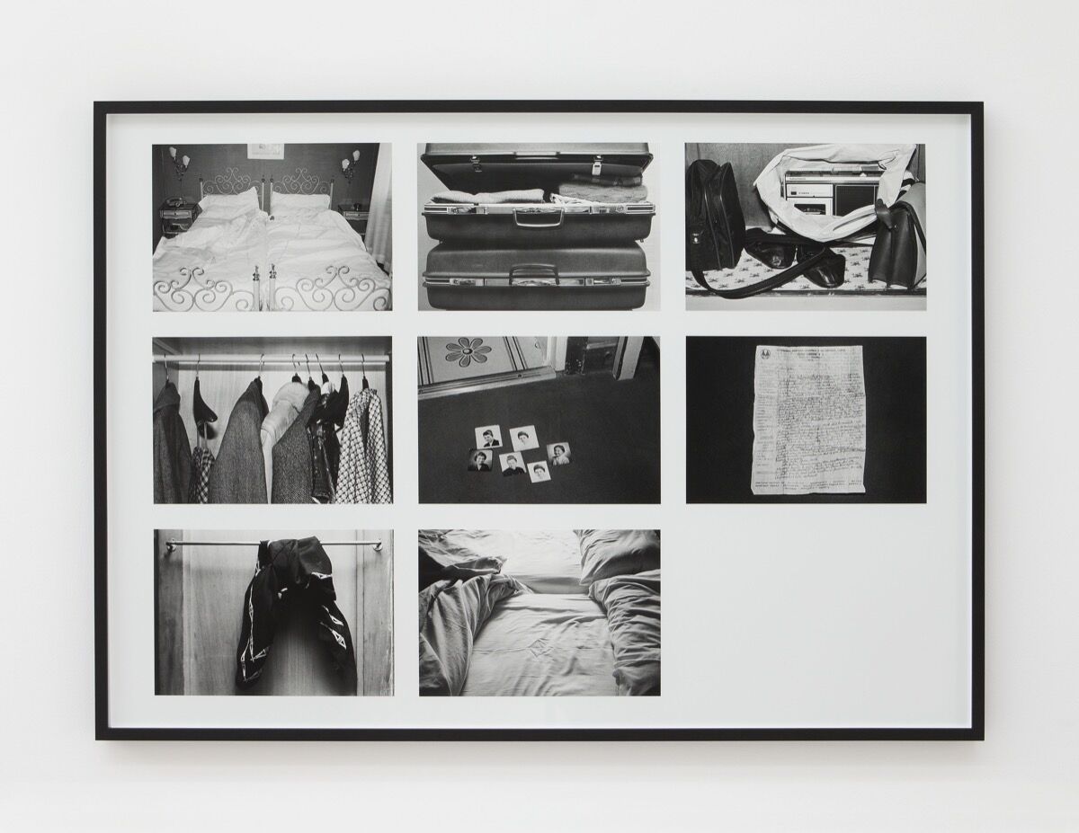 Sophie Calle, The Hotel, 1981. “On Monday February 16, 1981, I was hired as a temporary chambermaid for three weeks in a Venetian hotel. I was assigned twelve bedrooms on the fourth floor. In the course of my cleaning duties, I examined the personal belongings of the hotel guests and observed through details lives which remained unknown to me. On Friday March 6, the job came to an end.” © Sophie Calle / ADAGP, Paris & ARS, New York, 2018. Courtesy of Perrotin.