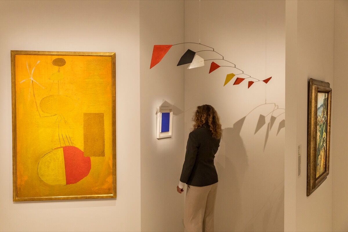 Installation view of Galerie Thomas’s booth at Art Basel, 2019. Courtesy of Art Basel.