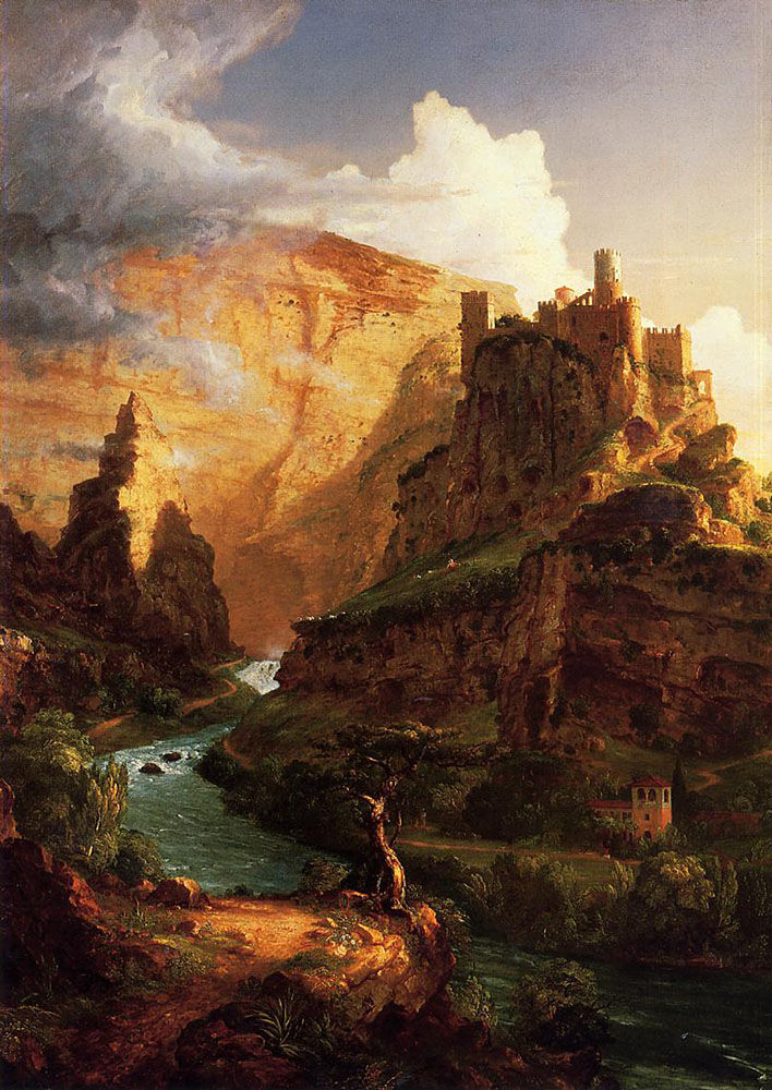 Thomas Cole, Valley of the Vaucluse. 1841. Photo via Wikimedia Commons.