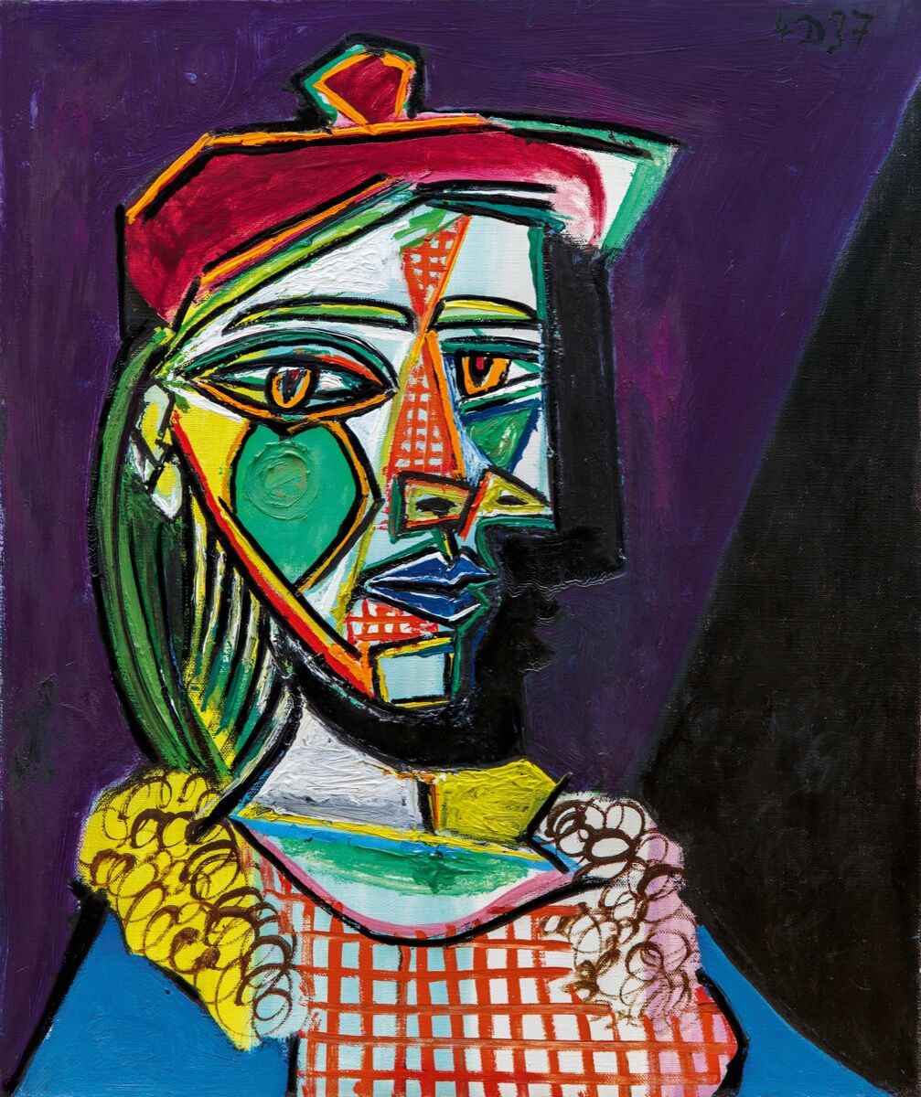 Pablo Picasso, Femme au bÃ©ret et Ã  la robe quadrillÃ©e (Marie-ThÃ©rÃ¨se Walter), 1937. Courtesy of Sothebyâs. 
