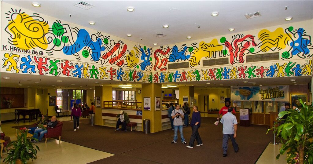 Keith Haring, Untitled, 1986 at NYC Health + Hospitals Woodhull location. Courtesy of NYC Health + Hospitals.