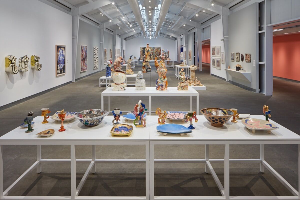 Installation view of Viola Frey, "Viola Frey: Center Stage," 2019. Photo by Johnna Arnold/Artists’ Legacy Foundation/ARS, NY. Courtesy of the di Rosa Center for Contemporary Art.