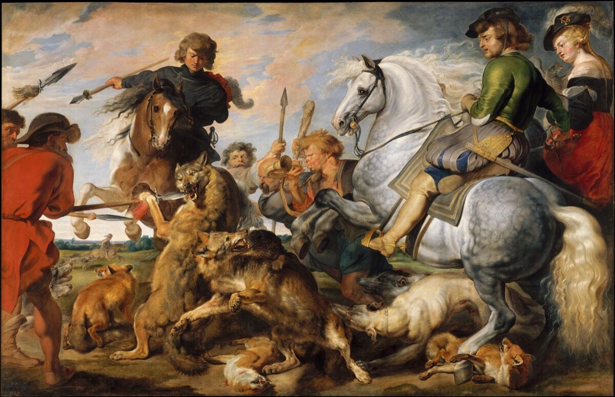 Peter Paul Rubens, Wolf and Fox Hunt, ca. 1616. Courtesy of The Metropolitan Museum of Art. 