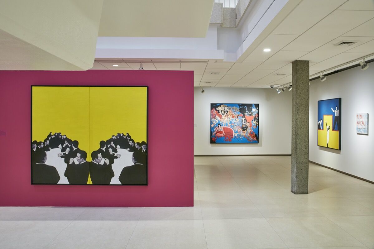 Vista de instalación de "Rosalyn Drexler: ¿Quién se cree que es?" en el Rose Art Museum de la Brandeis University, 2016. Obras de arte © Rosalyn Drexler / Artists Rights Society (ARS). Foto de Charles Mayer Photography. Cortesía del Rose Art Museum de Brandeis University.