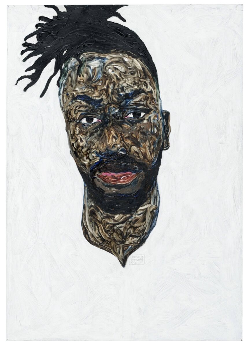 Amoako Boafo, Self Portrait, 2019. Courtesy of Sotheby’s.