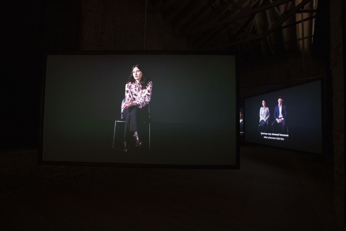 Installation view of Alban Muja, “Family Album,” for the Kosovo Pavilion at the 58th Venice Biennale, 2019. Photo by Italo Rondinella. Courtesy of La Biennale di Venezia.