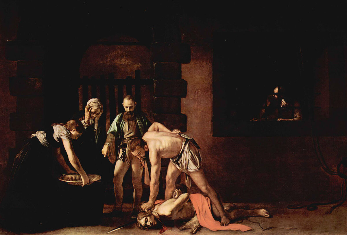 Caravaggio, The Beheading of St. John the Baptist, 1608. Image via Wikimedia Commons.