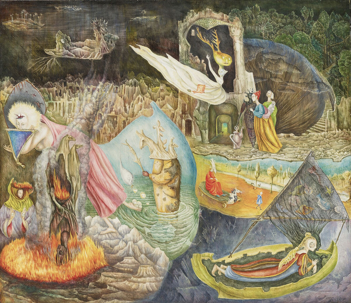 Leonora Carrington, The Pleasures of Dagobert, 1945. Private Collection © Leonora Carrington, by SIAE 2022.