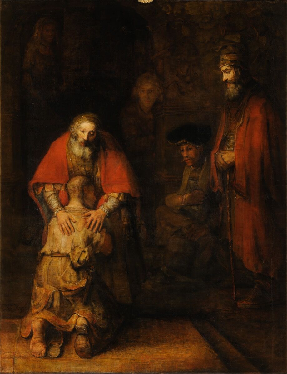 Rembrandt van Rijn, Return of the Prodigal Son, 1668. Photo via Wikimedia Commons.