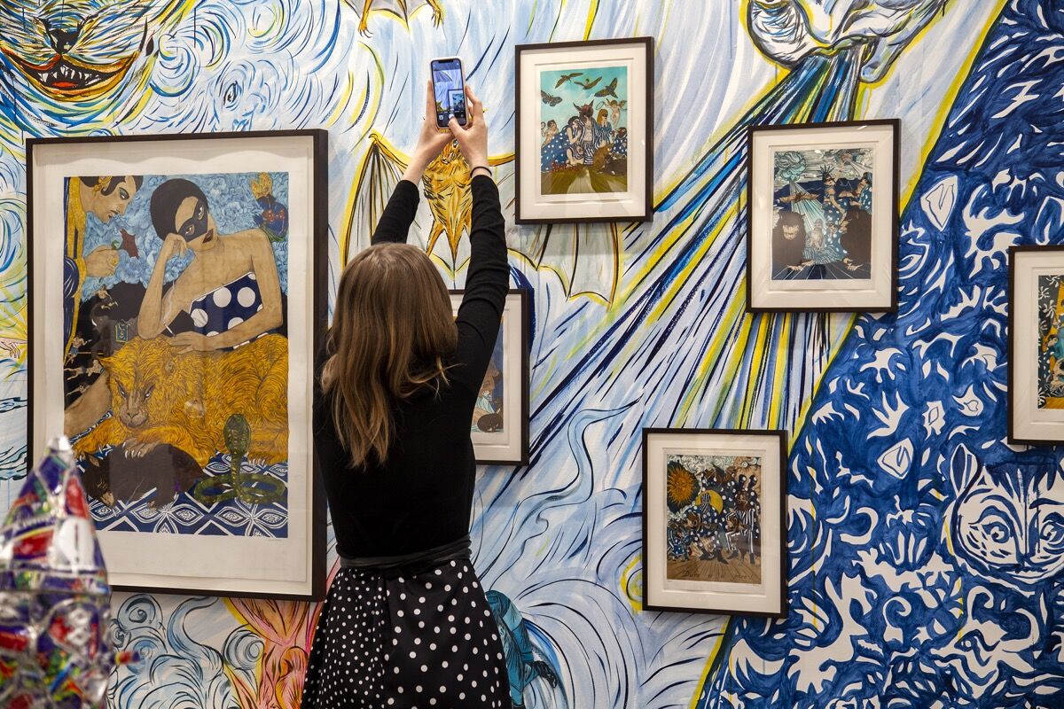 Installation view at India Art Fair, 2020. Photo by Jeetin Sharma. Courtesy of India Art Fair.