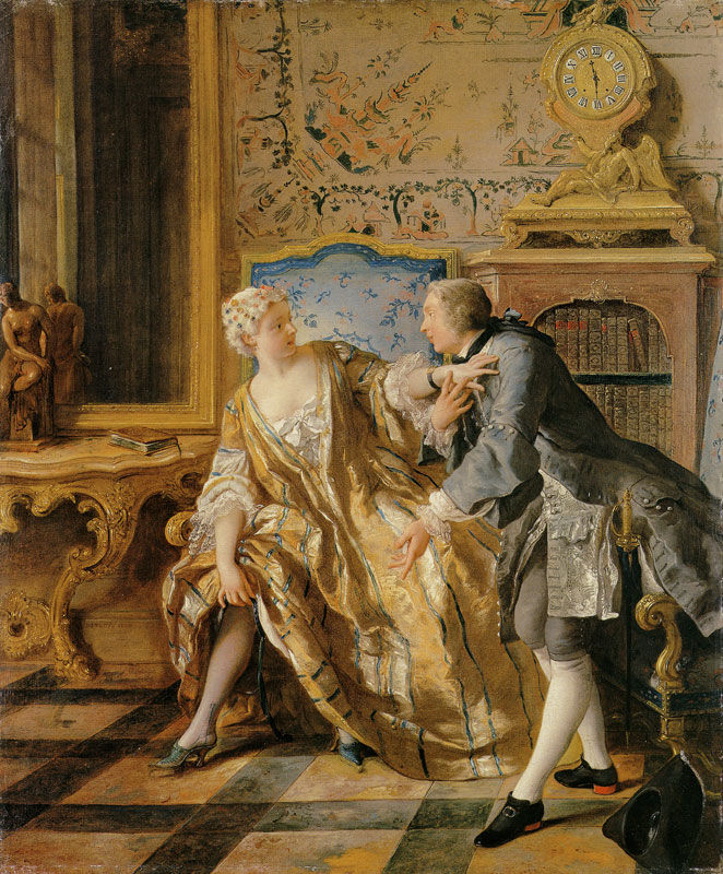 Jean François de Troy, The Garter, 1724. Image via Wikimedia Commons.