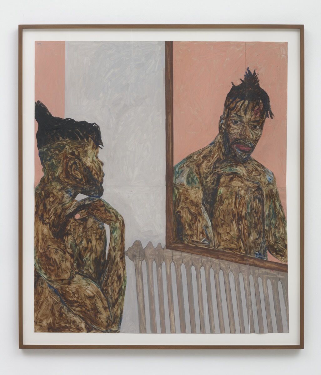 Amoako Boafo, Reflection 1, 2018. Courtesy of the artist and     Roberts Projects, Los Angeles, CA.