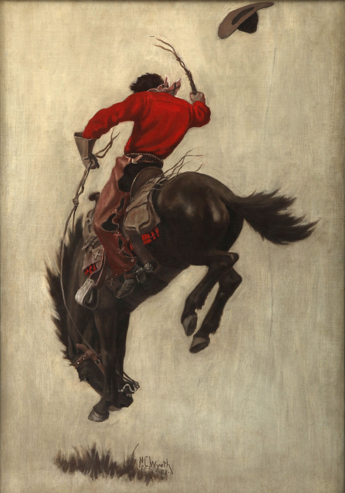 N. C. Wyeth, Saturday Evening Post, cover (Bucking Bronco), 1903. Courtesy of the Brandywine River Museum of Art.