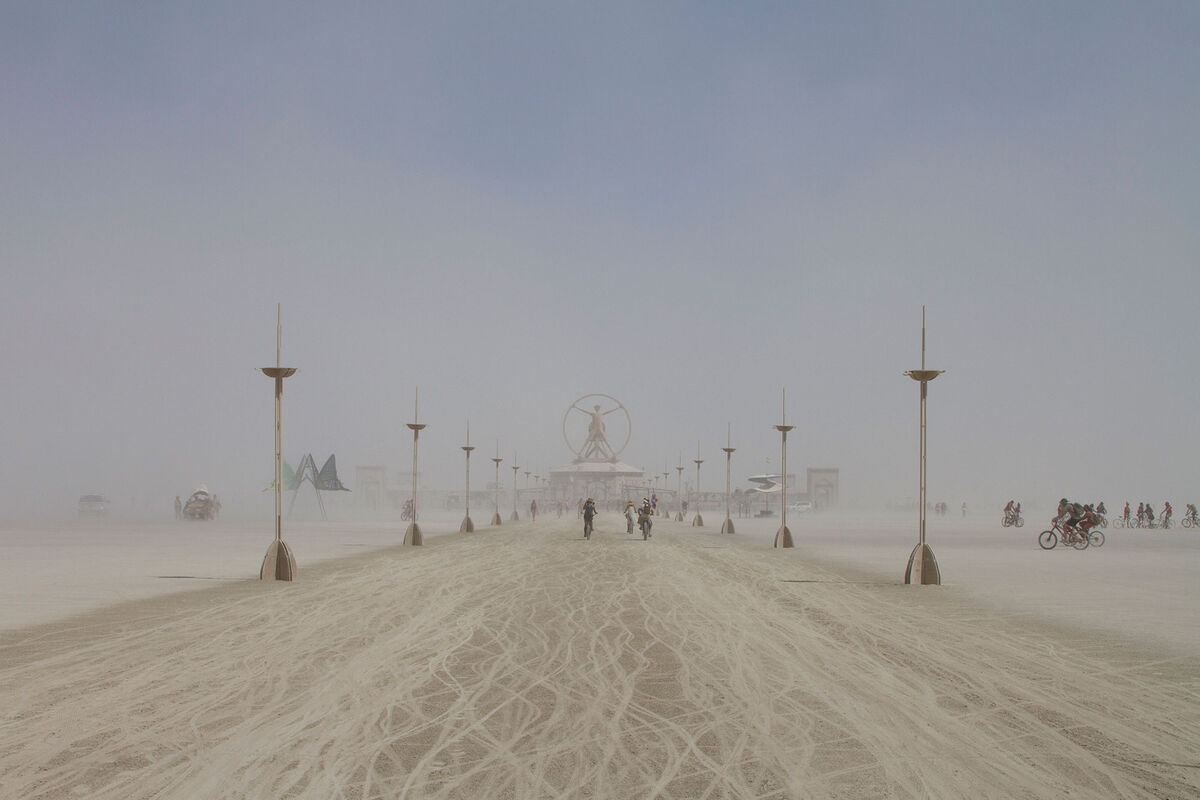 Inspired by Leonardo DaVinci&#x27;s Vitruvian Man, this year’s 80-foot-tall center point to the Burning Man event also housed a pavilion with interactive installations demonstrating various art forms from the Renaissance.