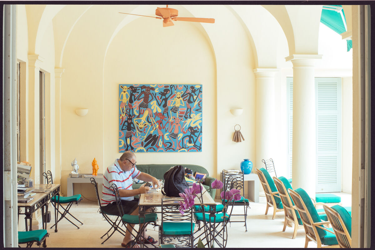 Photo of Jean Pigozzi at his home in Cap d’Antibes by Victor Picon for Artsy.