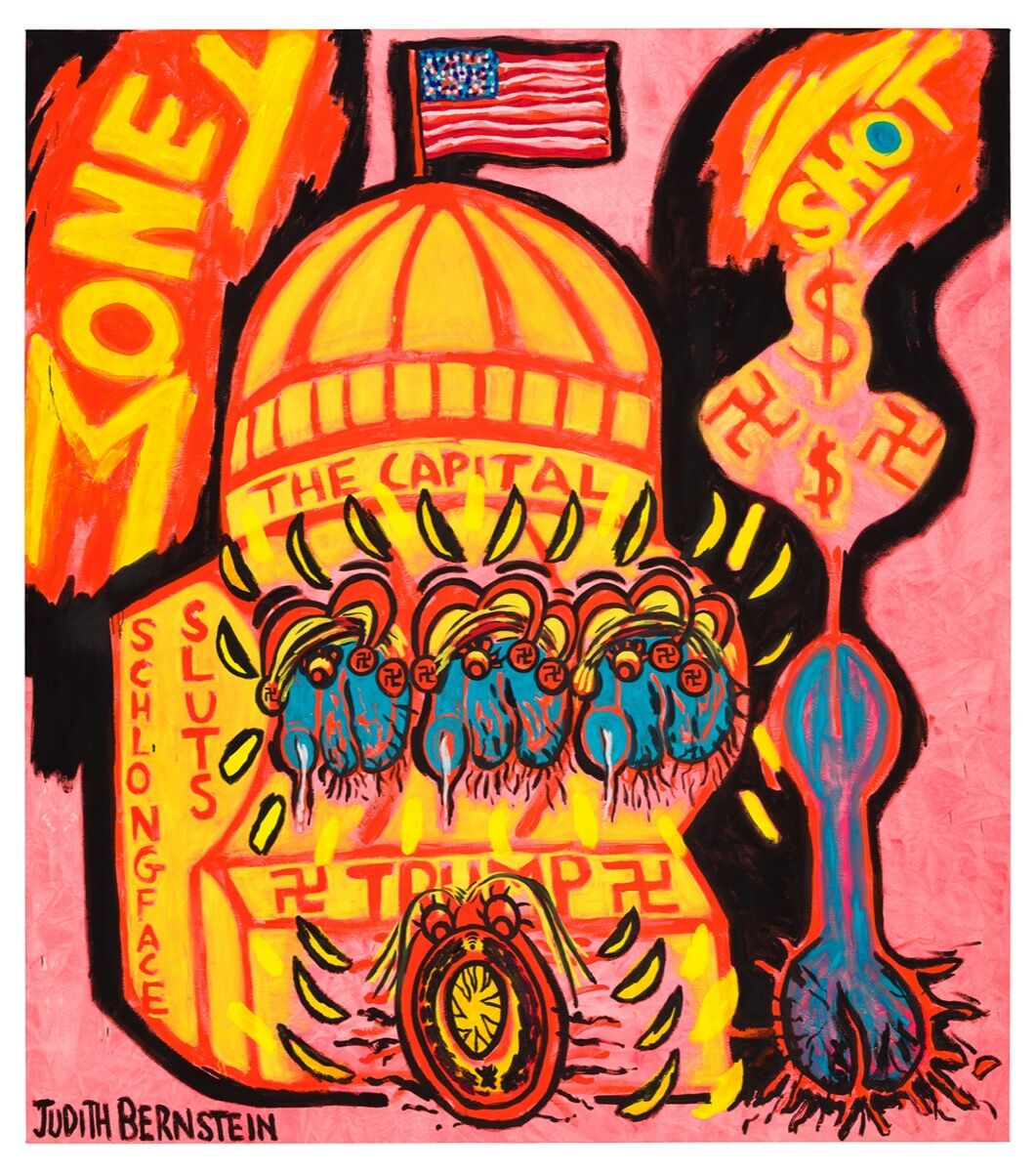Judith Bernstein, Money Shot (Yellow), 2016. Courtesy of the artist.