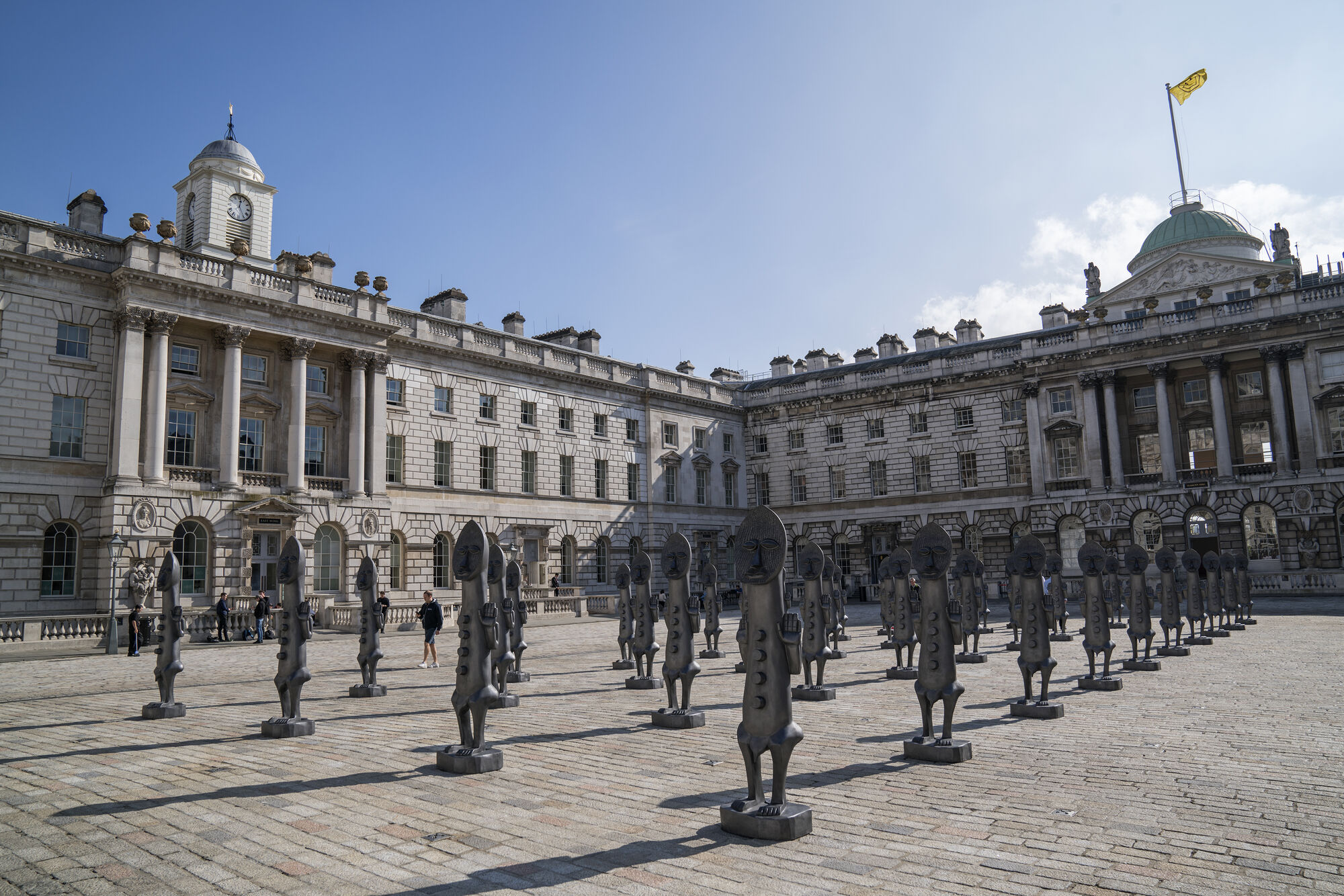 Installation view of Zak Ové, Black and Blue: The Invisible Man and the Masque of Blackness, at 1-54 Contemporary African Art Fair, London, 2016. Photo © Victor Raison. Courtesy of 1-54 Contemporary African Art Fair.