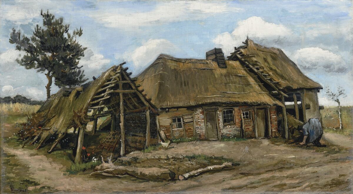 Vincent van Gogh, Paysanne devant une chaumière (peasant woman in front of a farmhouse), 1885. © Simon C. Dickinson Ltd, London.