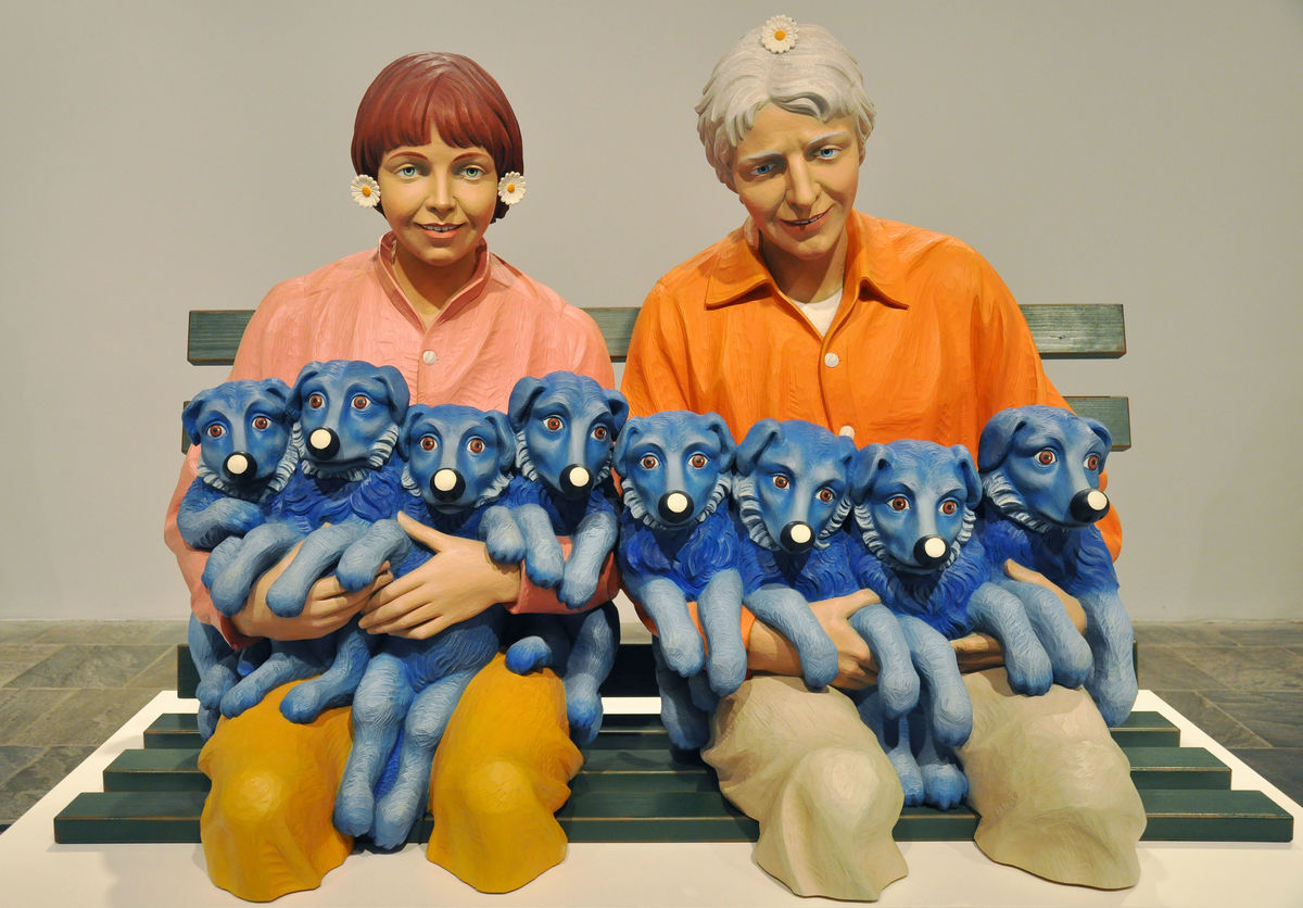 Installation view of Jeff Koons, String of Puppies, 1988, at the Whitney Museum of American Art. Photo by Amaury Laporte, via Flickr.