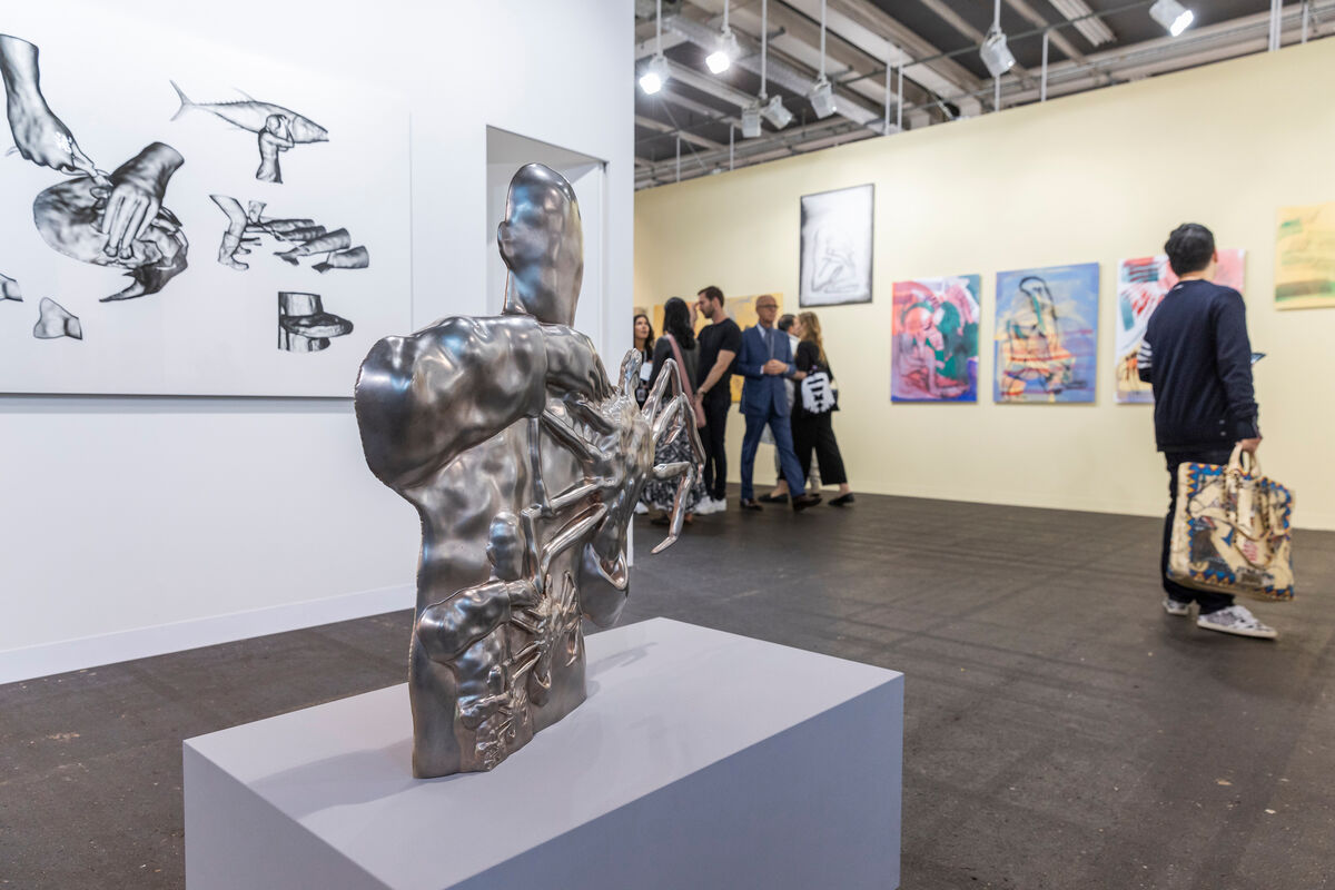 Installation view of Metro Pictures’s booth at Art Basel, 2019. Courtesy of Art Basel. 