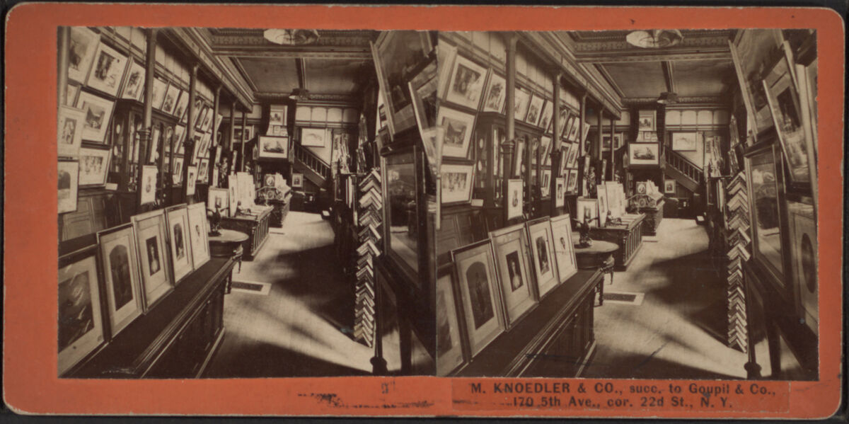 Interior view of M. Knoedler &amp; Co., 1860–1880. Image via Wikimedia Commons.