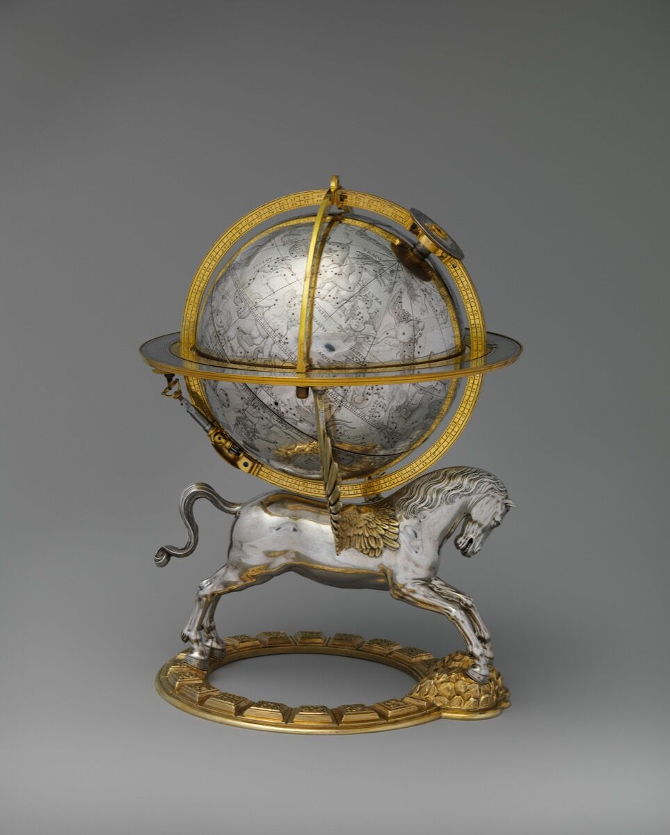 Gerhard Emmoser, Celestial globe with clockwork, 1579. Courtesy of the Metropolitan Museum of Art. 