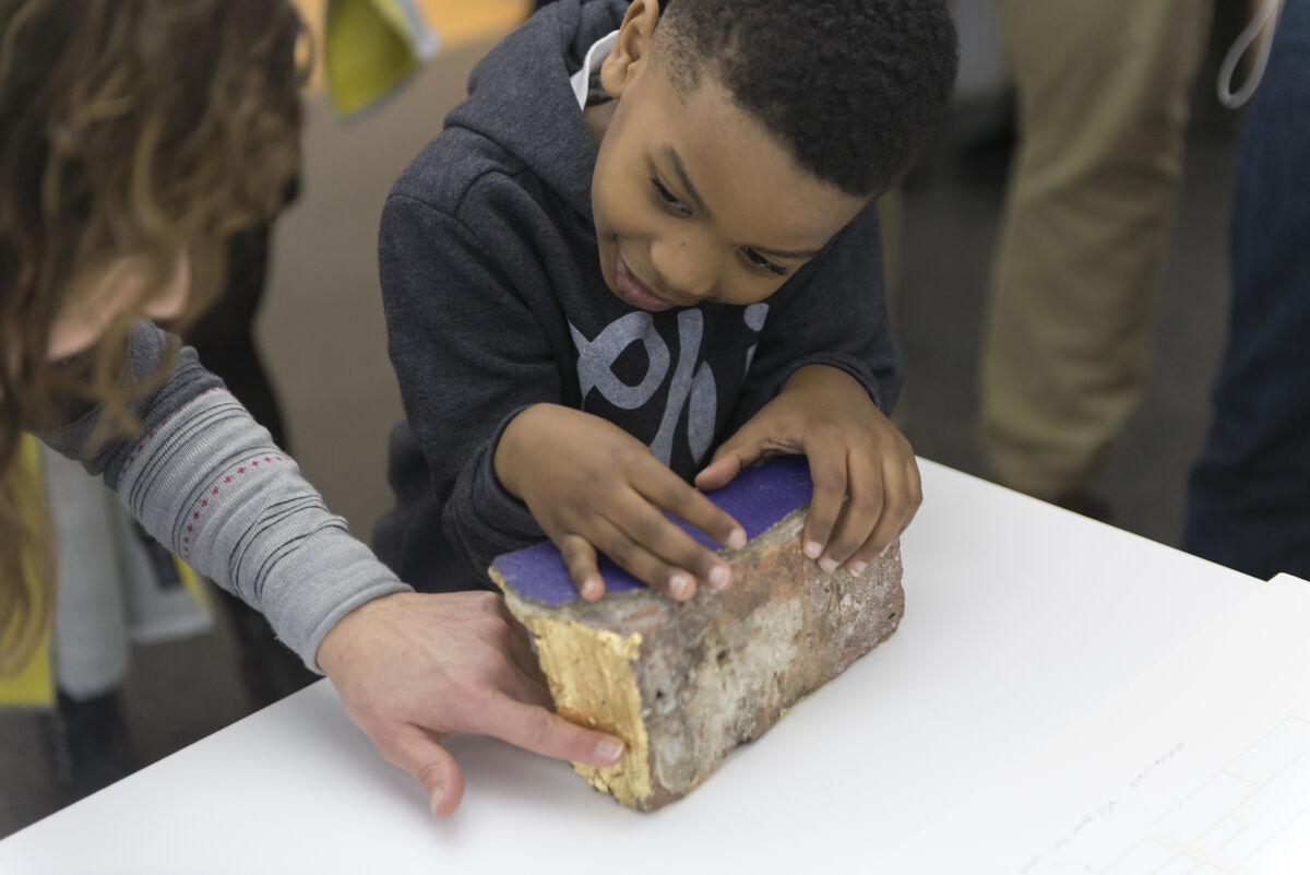 Photo from MCA’s Touch Tour of Chicago Works: Amanda Williams, 2017. Photo by Nathan Keay. © MCA Chicago