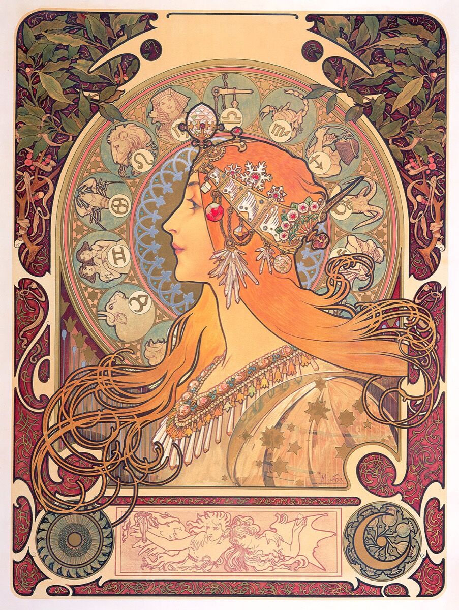 Alphonse Mucha, Le Zodiaque, 1896. Â© Mucha Trust 2018. 