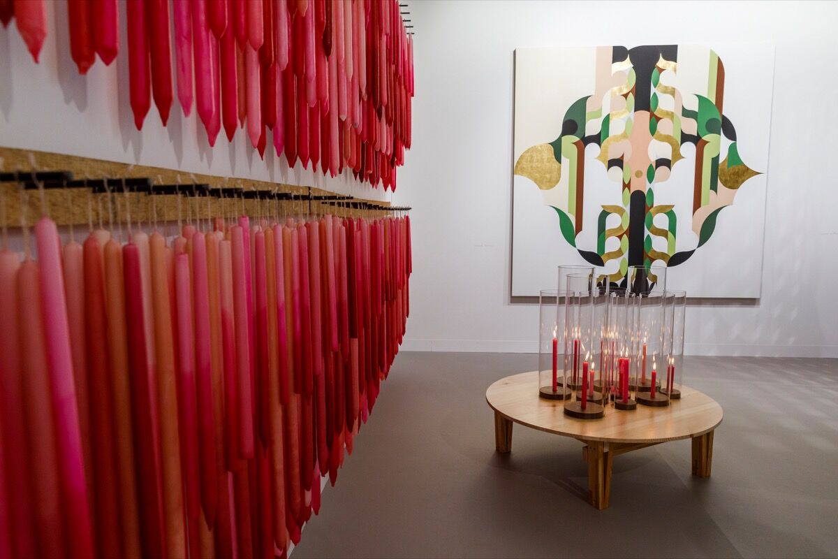 Installation view of kurimanzutto’s booth at Art Basel, 2019. Courtesy of Art Basel.