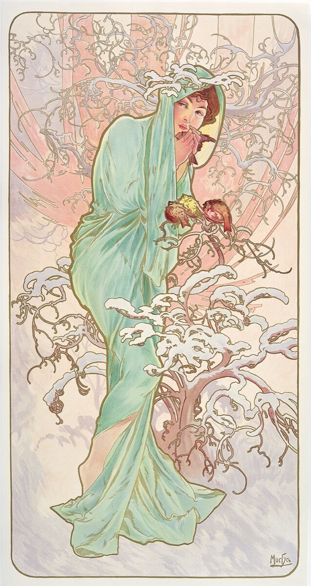 Alphonse Mucha,  Les Saisons: lâhiver , 1896. Â© Mucha Trust 2018. 