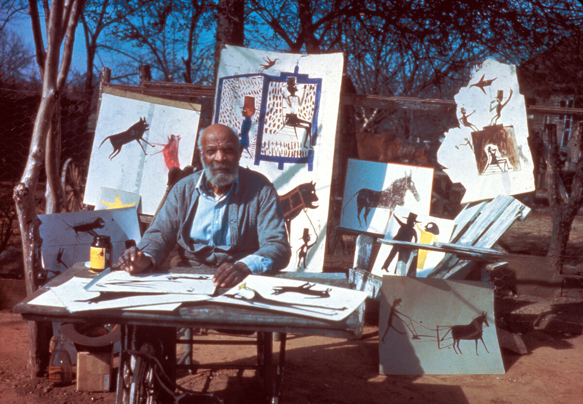 Bill Traylor in Montgomery, 1946. Photo by Horace Perry. Courtesy of the Collection of the Alabama State Council on the Arts.